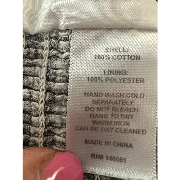 UNIQUE VINTAGE Gingham Check Embroidered Red Floral Crop Pin-Up Top Smocked 1X - Picture 7 of 8